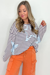 Starlight Stripes Gray Stripe Knit Top