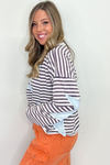Starlight Stripes Gray Stripe Knit Top