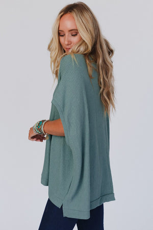 Moonlight Ease Oversized Ribbed Knit Top