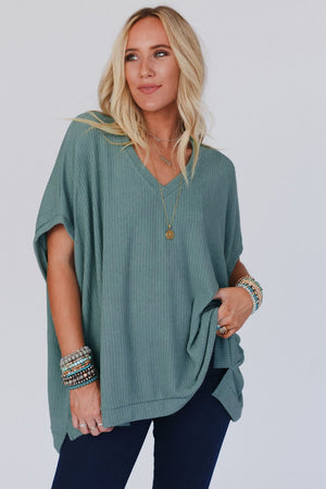Moonlight Ease Oversized Ribbed Knit Top