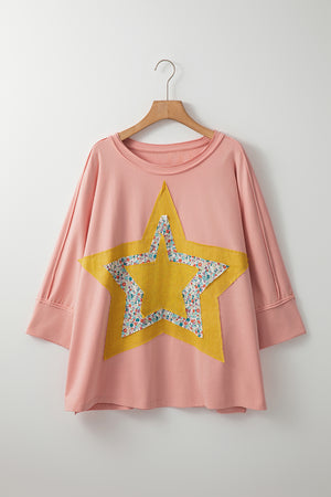 Stitched In Stars Rose Tan Starbust Mineral Wash Top