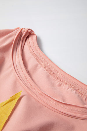 Stitched In Stars Rose Tan Starbust Mineral Wash Top