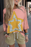 Stitched In Stars Rose Tan Starbust Mineral Wash Top