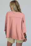 Stitched In Stars Rose Tan Starbust Mineral Wash Top
