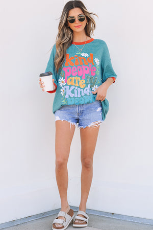 Kind People Are My Kind People Graphic Oversized Tee