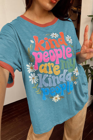 Kind People Are My Kind People Graphic Oversized Tee