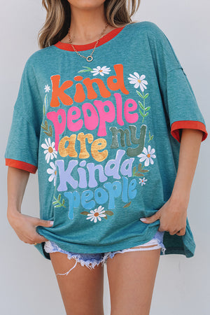 Kind People Are My Kind People Graphic Oversized Tee