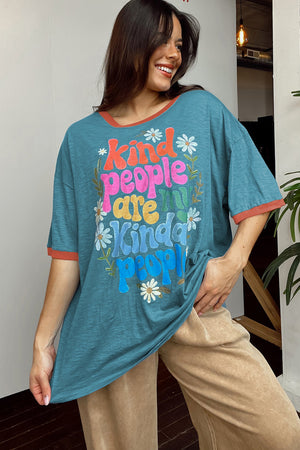 Kind People Are My Kind People Graphic Oversized Tee