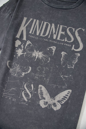 Kindness Butterflies Graphic Mineral Wash Loose Tee