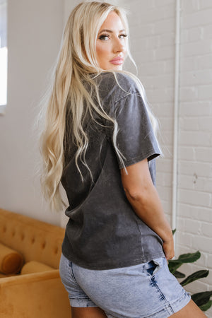 Kindness Butterflies Graphic Mineral Wash Loose Tee