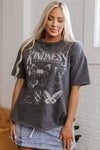 Kindness Butterflies Graphic Mineral Wash Loose Tee