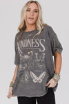 Kindness Butterflies Graphic Mineral Wash Loose Tee
