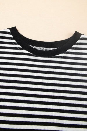 Stripes & Slay Black Bowknot Cutout Back Tee