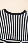 Stripes & Slay Black Bowknot Cutout Back Tee