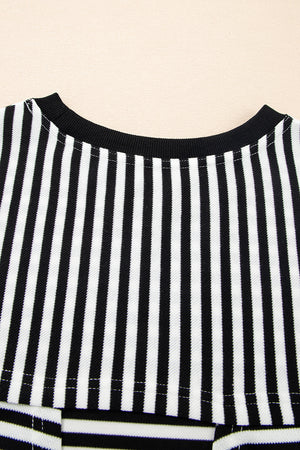Stripes & Slay Black Bowknot Cutout Back Tee