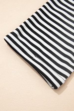 Stripes & Slay Black Bowknot Cutout Back Tee