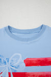 Bows & Stripes Flag Bow Graphic Crewneck Tee