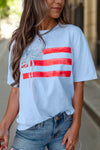 Bows & Stripes Flag Bow Graphic Crewneck Tee