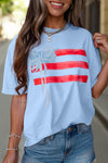 Bows & Stripes Flag Bow Graphic Crewneck Tee