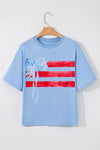Bows & Stripes Flag Bow Graphic Crewneck Tee