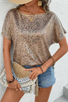 Golden Glimmer Shimmer Leopard Top