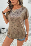Golden Glimmer Shimmer Leopard Top