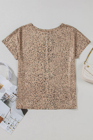 Golden Glimmer Shimmer Leopard Top