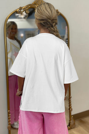 Star Stitched Patched Loose Fit Top