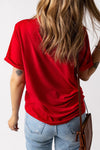 Red, White & Cute American Flag Bow Crew Neck Tee