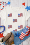 Born To Sparkle Sequin American Flag Patched Tee