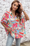 Paint The Town Abstract Geometry Button-Up Top