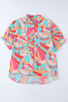 Paint The Town Abstract Geometry Button-Up Top