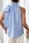 Sweet & Tied Frilled Collar Sleeveless Top