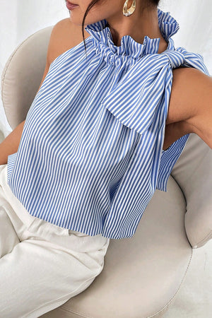 Sweet & Tied Frilled Collar Sleeveless Top