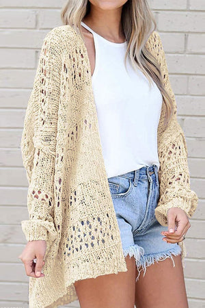 Open Air Hollowed Dolman Sleeve Cardigan