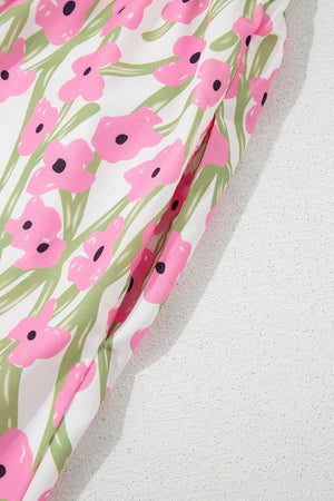 Calypso Floral Print Square Neck Ruffled Strap Maxi Dress