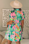 Barefoot in Barcelona Floral Puff Sleeve Collar Buttoned Babydoll Dress