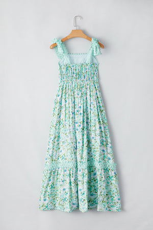 Floral Fabulous Floral Lace Tied Strap Maxi Dress