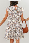 Wild Grace Leopard Ruffled Flutter Sleeve Dress