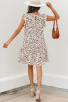 Wild Grace Leopard Ruffled Flutter Sleeve Dress