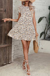 Wild Grace Leopard Ruffled Flutter Sleeve Dress