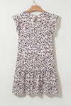Wild Grace Leopard Ruffled Flutter Sleeve Dress