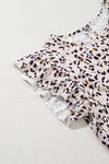 Wild Grace Leopard Ruffled Flutter Sleeve Dress
