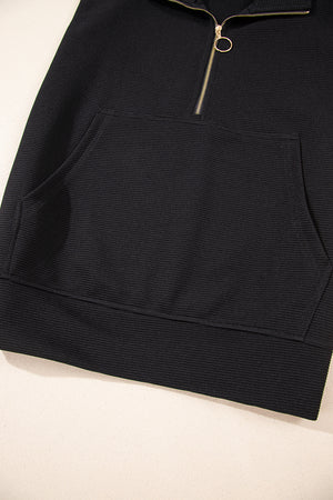 Effortless Comfort Black Textured Shorts Set
