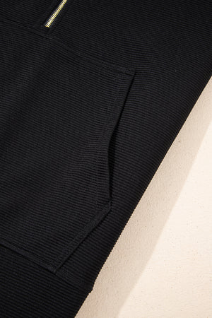 Effortless Comfort Black Textured Shorts Set