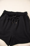Effortless Comfort Black Textured Shorts Set