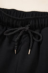 Effortless Comfort Black Textured Shorts Set