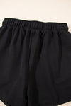 Effortless Comfort Black Textured Shorts Set