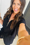Effortless Comfort Black Textured Shorts Set