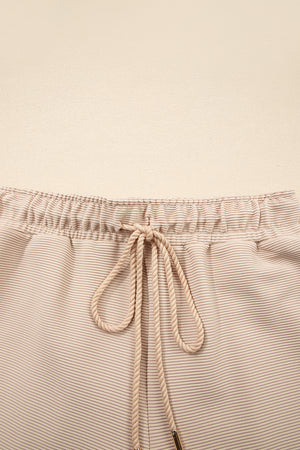 Effortless Comfort Beige Textured Shorts Set